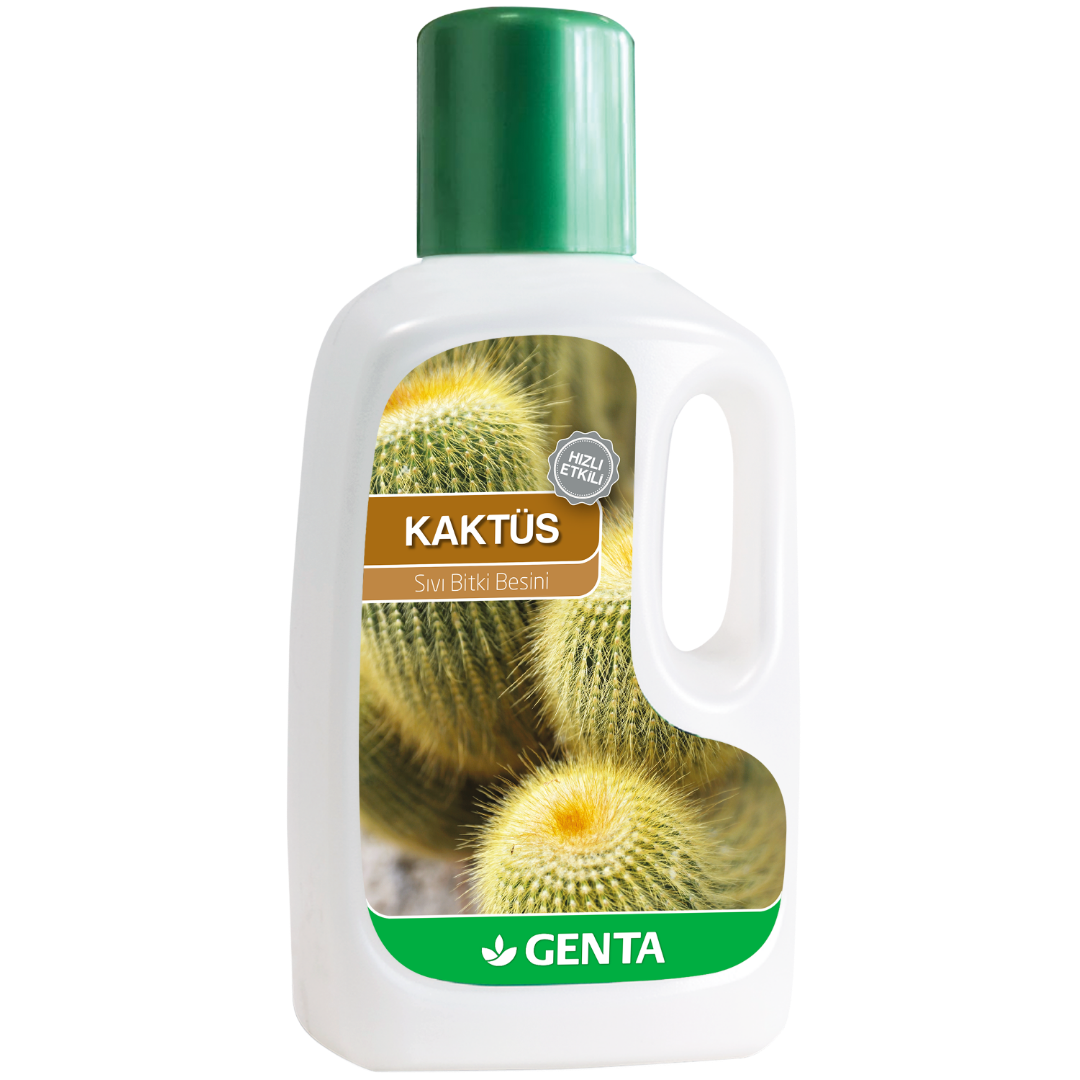 GENTA Kaktüs Sıvı Bitki Besini 500 ml – İz Elementli, Uzun Süreli Çiçeklenme ve Sağlam Kök Formülü