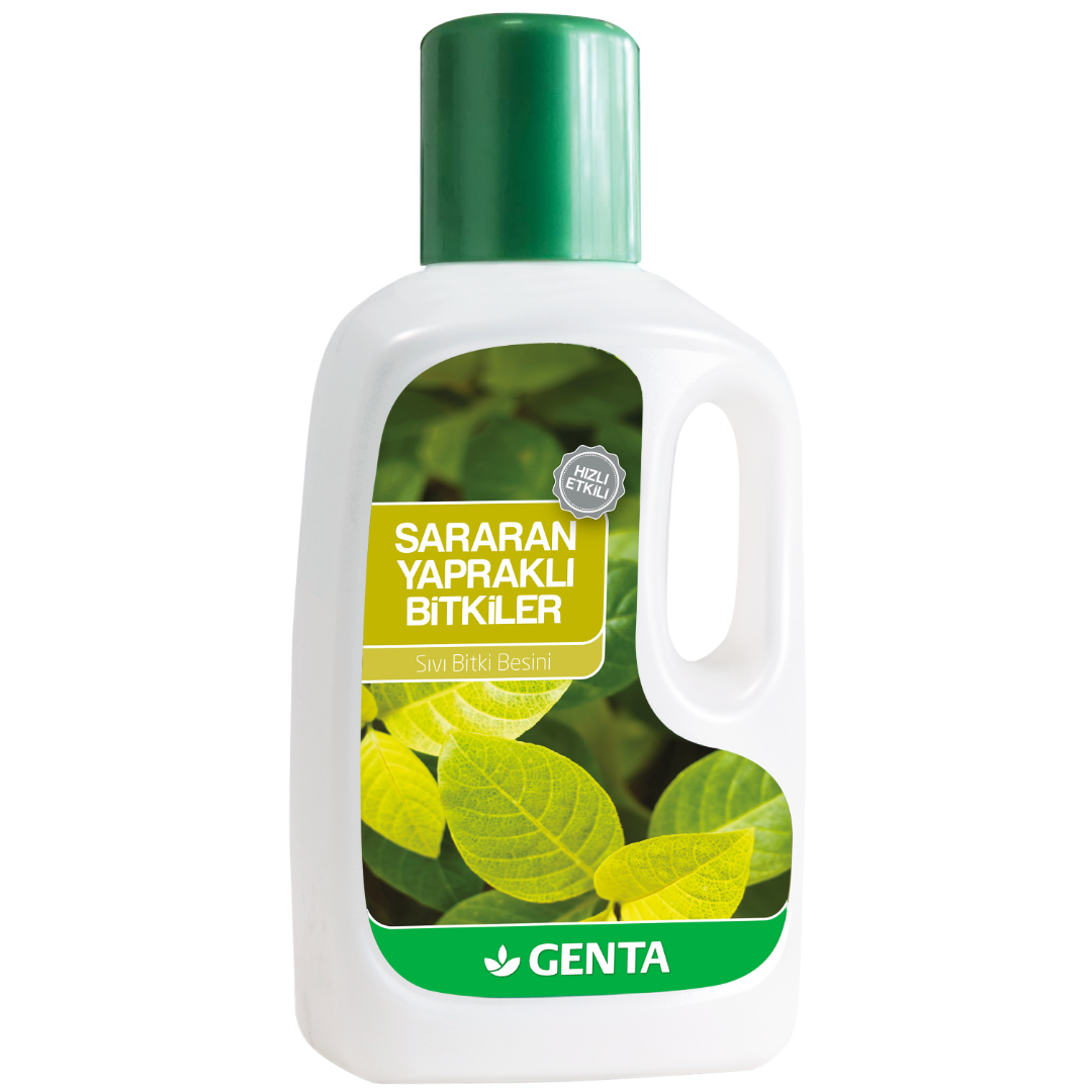 GENTA Sararan Yapraklı Çiçekler Sıvı Bitki Besini 500 ml – Klorofil Canlandırıcı, Uzun ve Yeşil Yapraklı Çiçek Formülü