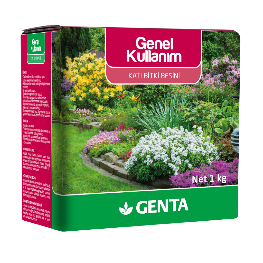 GENTA Genel Kullanım Katı Bitki Besini 1 Kg | Saksı ve Bahçe Bitkileri İçin Doğal Bitki Yemi