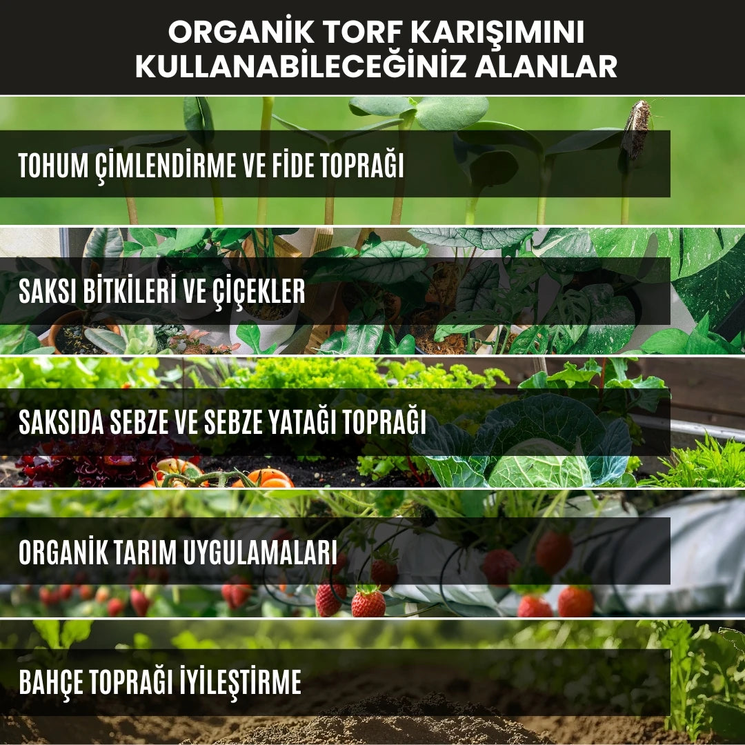 150 Litre Organik Torf Seti - paketli toprak karışımı görseli 3
