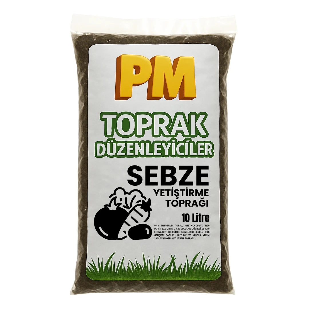 Sebze Yetiştirme Toprağı 10 Litre – Saksı ve Bahçe Uyumlu Organik Karışım - paketli toprak karışımı görseli