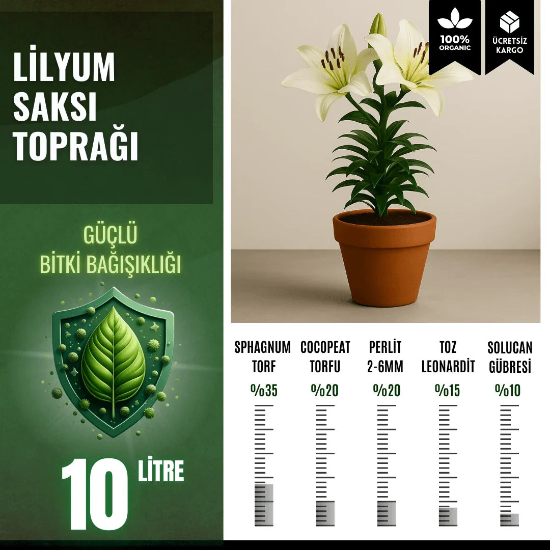 Lilyum Saksı Toprağı – 10 Litre - paketli toprak karışımı görseli