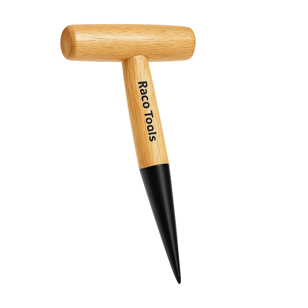 Raco Tools Ahşap Saplı Bahçe Dikim Şişi – Dayanıklı Uçlu Fidancı Kazığı