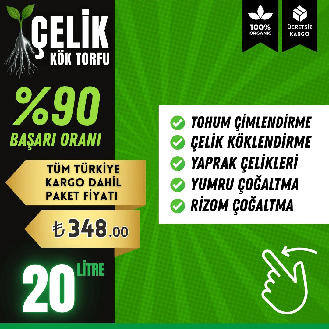 Çelik Kök Torfu – Tohum Çimlendirme ve Çelik Köklendirme Torfu (20 Litre) - ambalajlı tohum ürünü görseli
