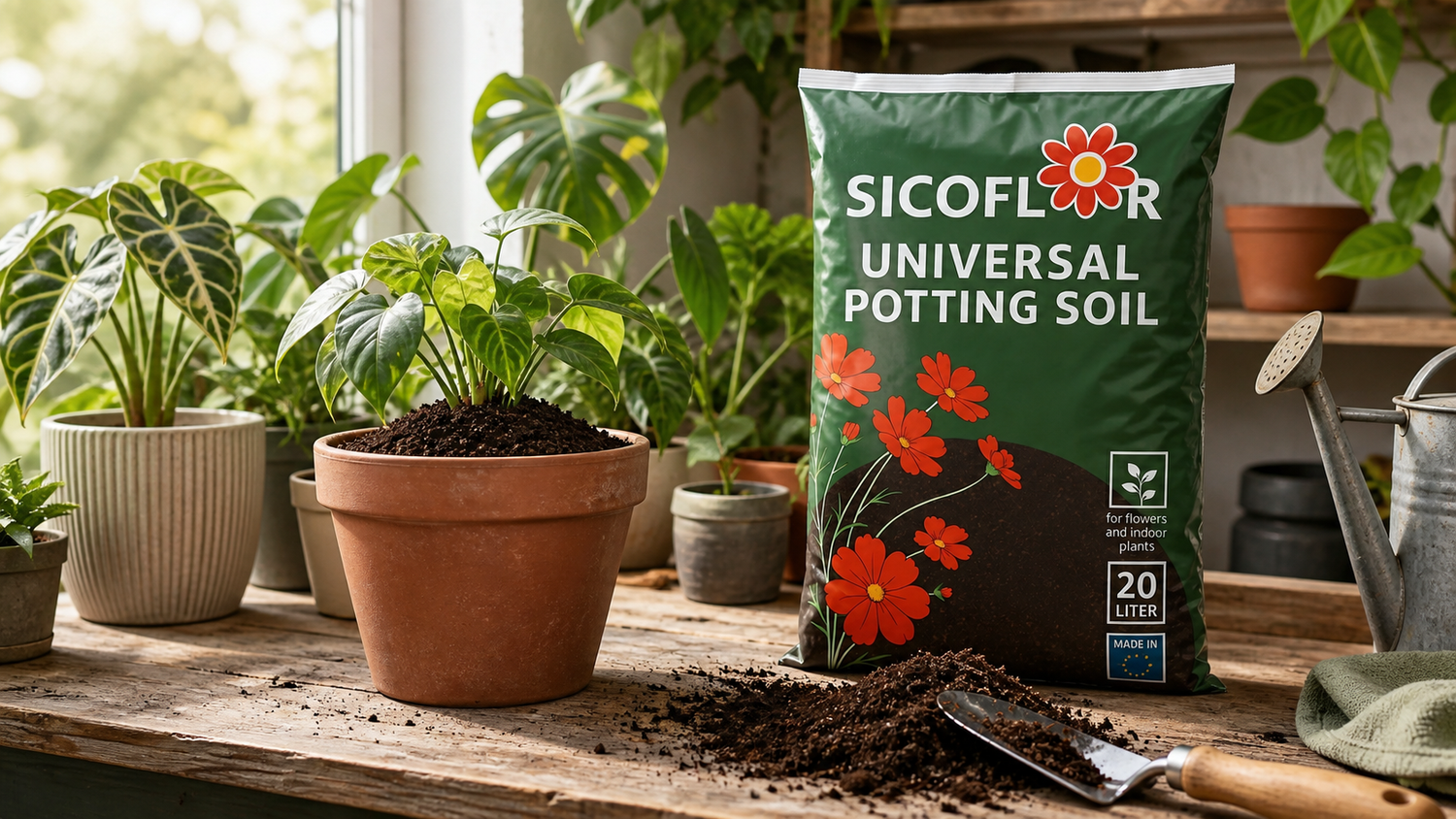 Torf ve Topraklar — SICOFLOR Universal Saksı Toprağı | 20 Litre | Çiçekler ve İç Mekan Bitkileri İçin | Made in EU bağlamlı koleksiyon görseli