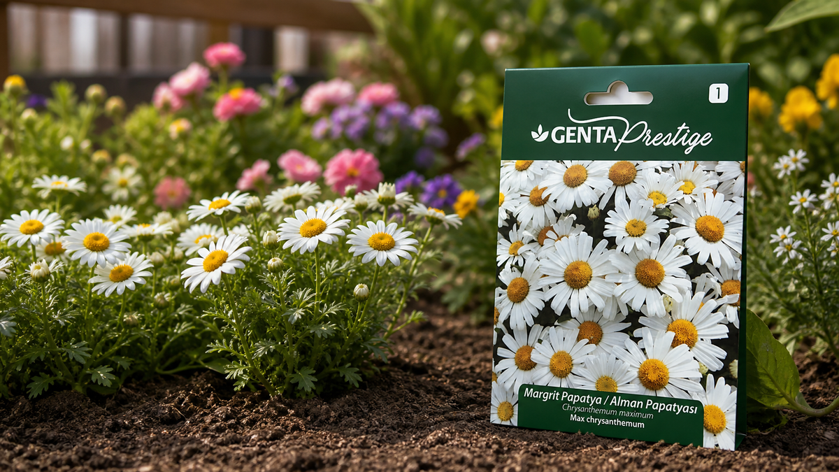 Çiçek Tohumları — Genta Prestige Margrit Papatya (Chrysanthemum maximum) Tohumu – Çok Yıllık, Kolay Yetişen Bahçe Papatyası bağlamlı koleksiyon görseli