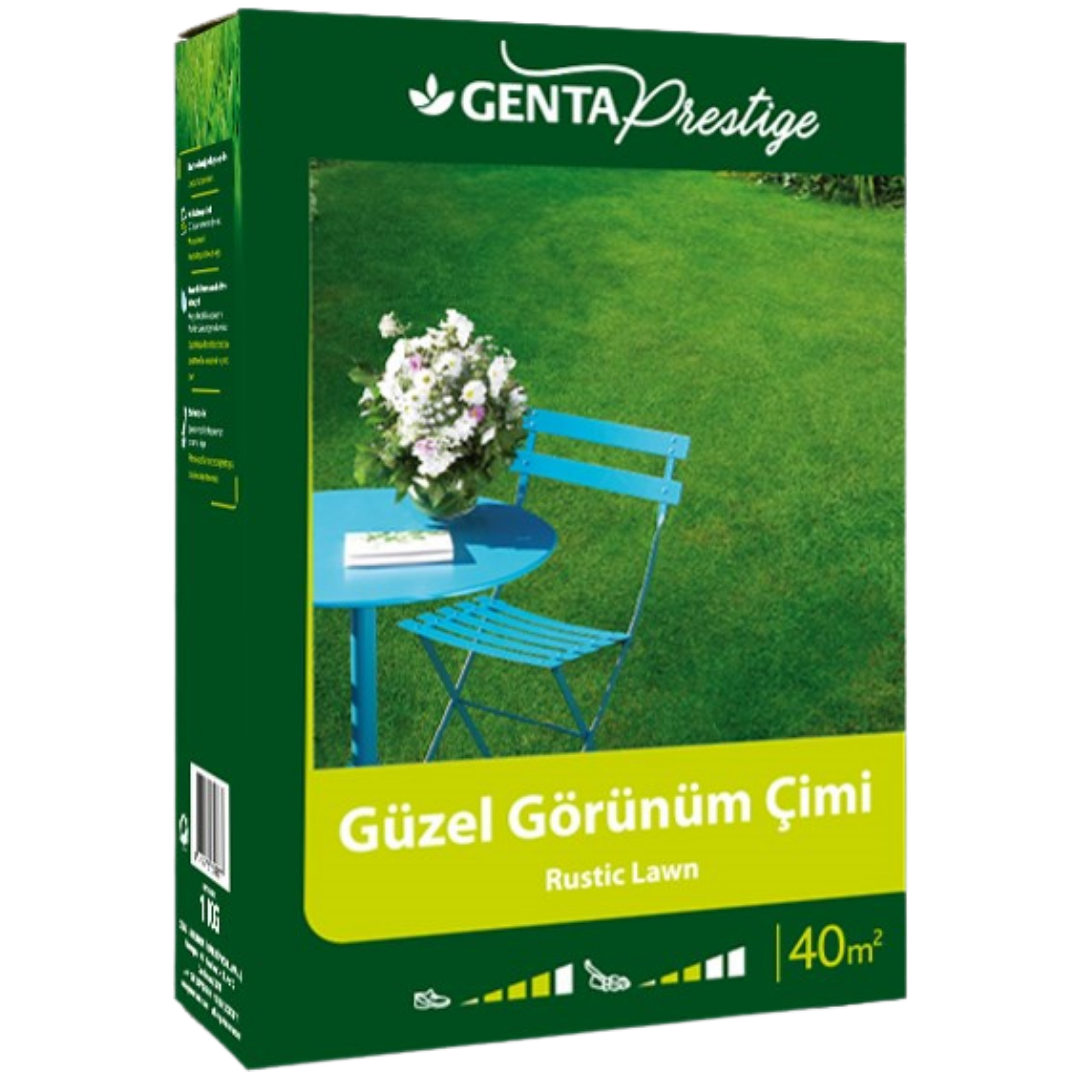 GENTA Prestige Güzel Görünüm Çimi | Rustic Lawn Çim Tohumu | 40 m²