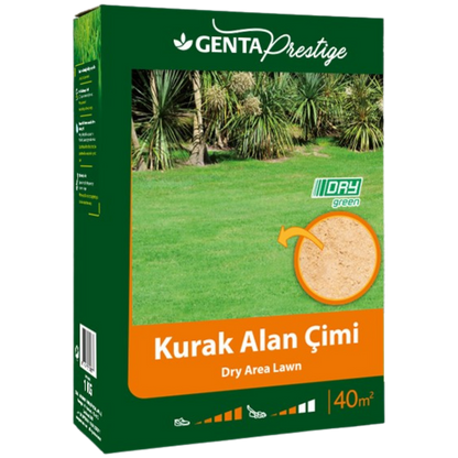 GENTA Prestige Bahçe Çim Tohumu | 40 m² Kurak Alan Çimi | Suya Dayanıklı Çim Tohumu | Düşük Sulama İhtiyacı