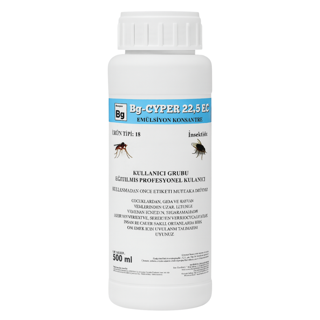 Baugen Bg‑CYPER 22,5 EC 500 ml Emülsiyon Konsantre – Sinek, Sivrisinek & Ev Haşeresi Kontrolü