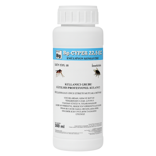 Baugen Bg‑CYPER 22,5 EC 500 ml Emülsiyon Konsantre – Sinek, Sivrisinek & Ev Haşeresi Kontrolü