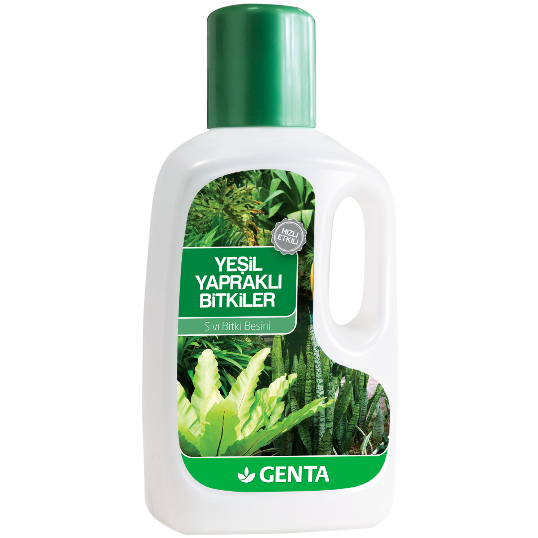 GENTA Yeşil Yapraklı Bitkiler Sıvı Bitki Besini 500 ml – İz Elementli Klorofil Canlandırıcı Formül