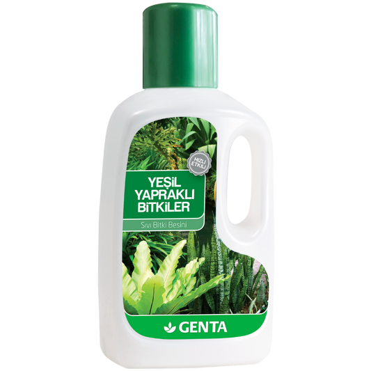 GENTA Yeşil Yapraklı Bitkiler Sıvı Bitki Besini 500 ml – İz Elementli Klorofil Canlandırıcı Formül
