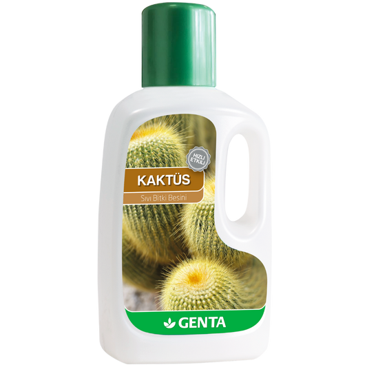 GENTA Kaktüs Sıvı Bitki Besini 500 ml – İz Elementli, Uzun Süreli Çiçeklenme ve Sağlam Kök Formülü