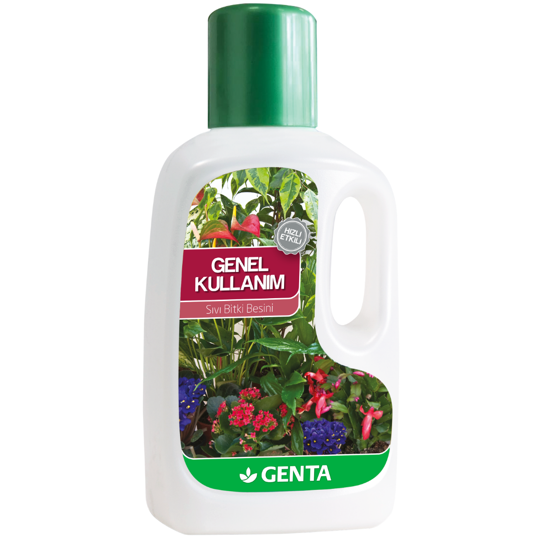 GENTA Genel Kullanım Sıvı Bitki Besini 500 ml – İz Element Destekli, Ev ve Bahçe Bitkileri İçin Tam Spektrum Formül