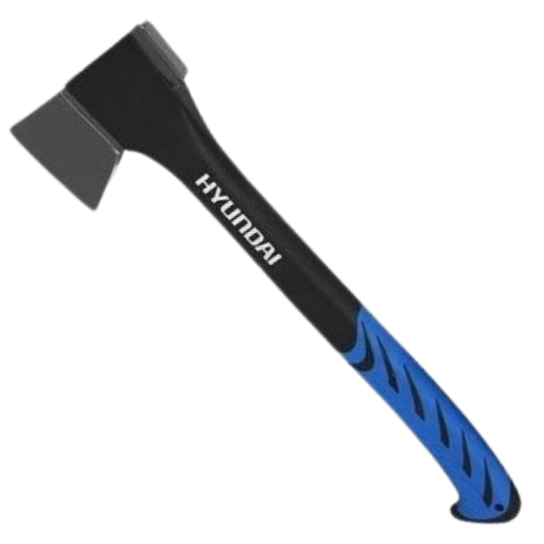 Hyundai HX175 Fiberglas Saplı Bahçe Baltası 45 cm - ürünün ambalaj ve kullanım görünümü