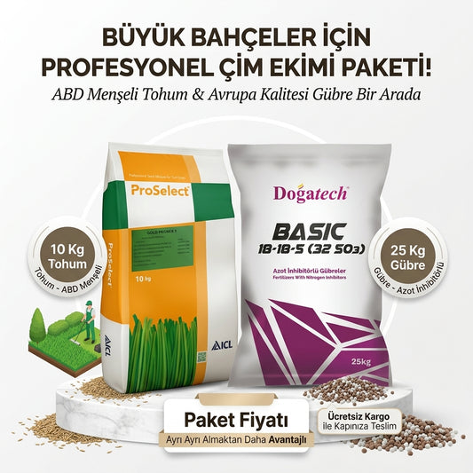 Profesyonel çim ekimi paketi - ProSelect tohum ve NPK gübre