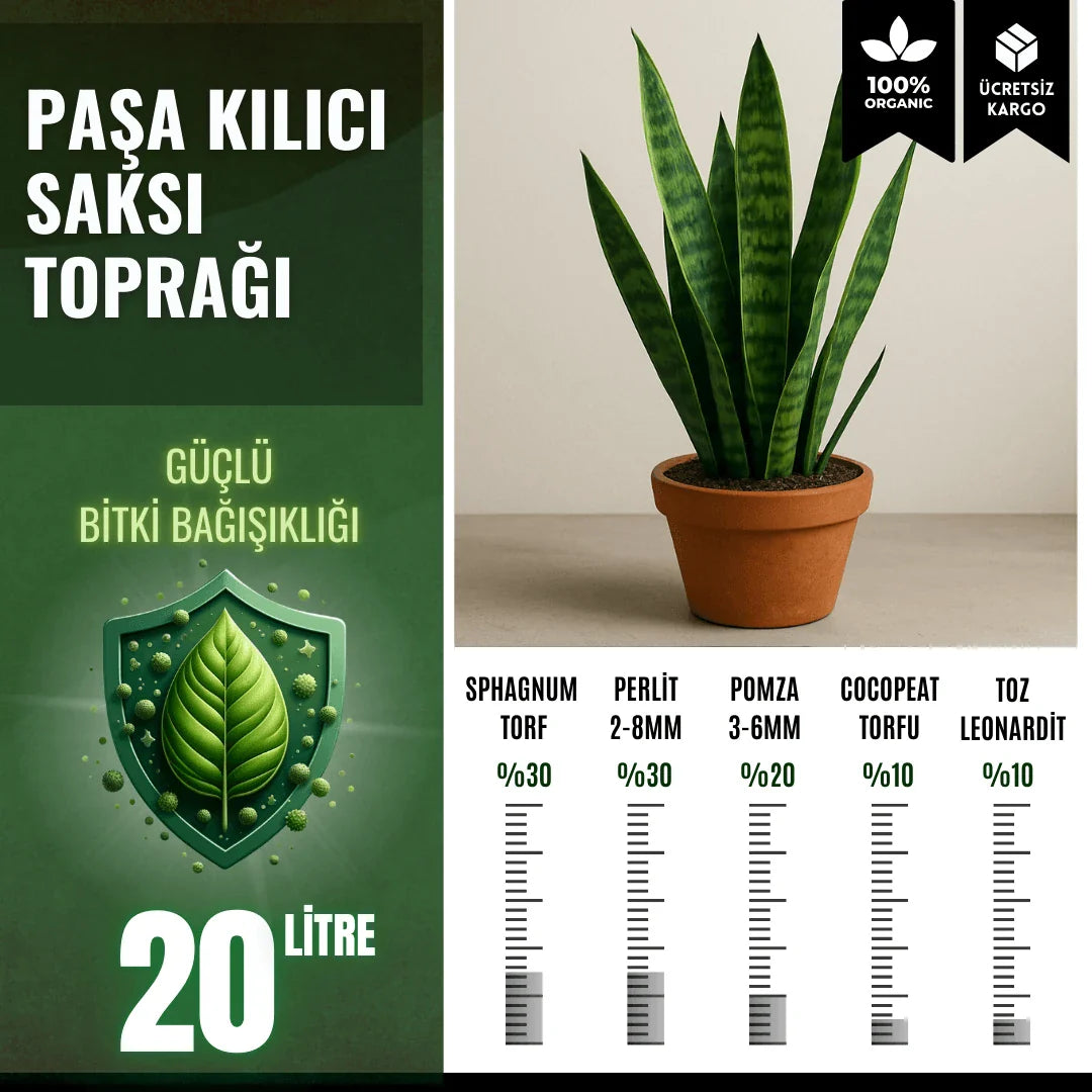 Paşa Kılıcı Sansevieria Özel Toprak 20 Litre