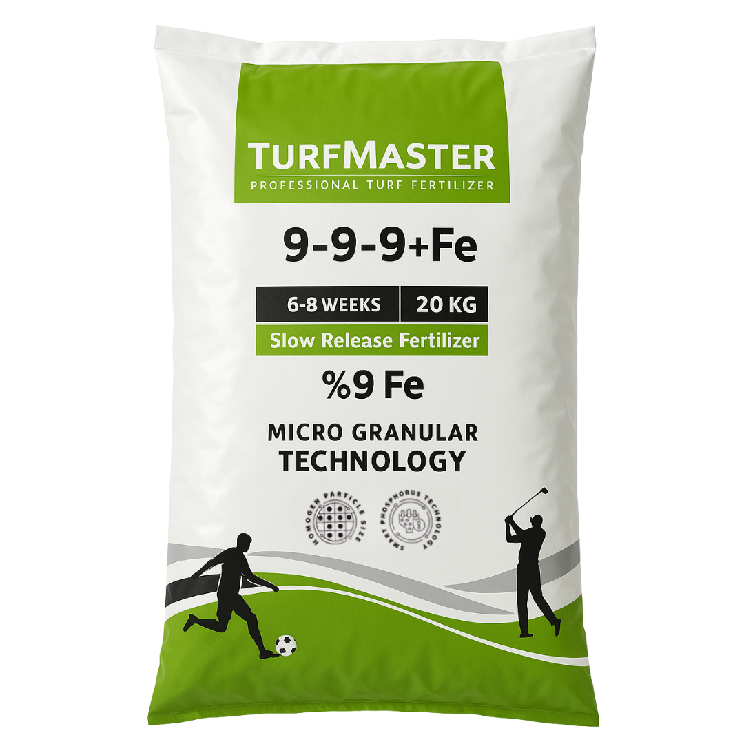 TurfMaster 9-9-9+Fe %9 Demir Yavaş Salınımlı Profesyonel Çim Gübresi – 20 kg