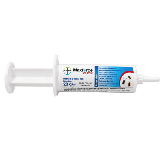 Bayer Maxforce Platin 20 g hamam böceği jeli enjektör ambalajı