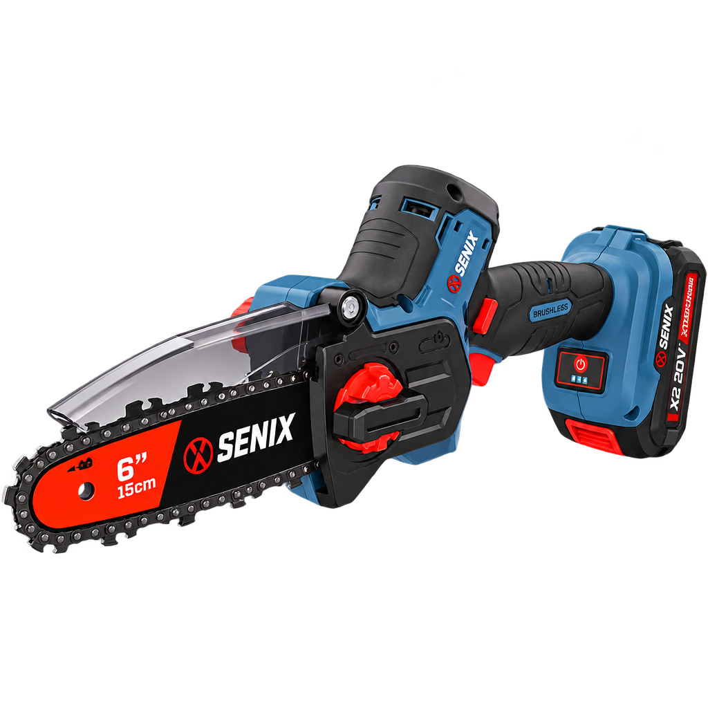 Senix CSX2-M5-EU X2 20V akülü budama testeresi, 15 cm pala ve brushless motor