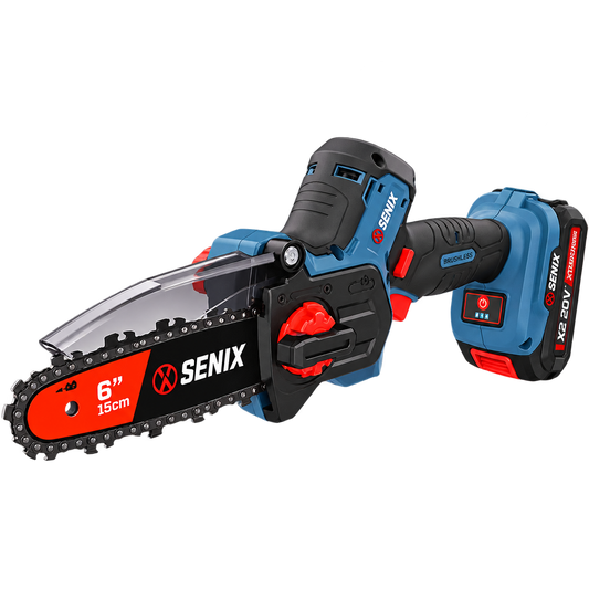Senix CSX2-M5-EU X2 20V akülü budama testeresi, 15 cm pala ve brushless motor