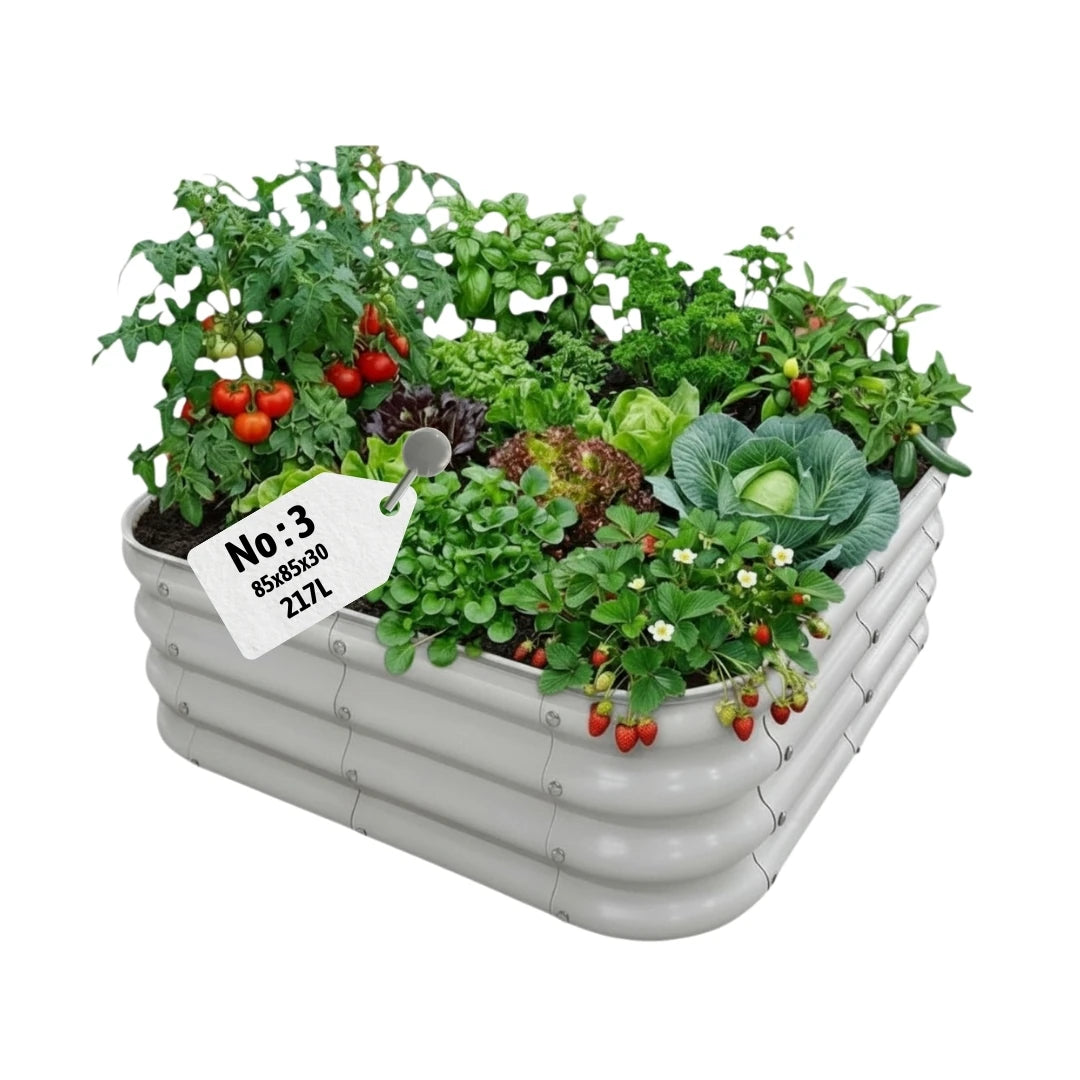 Modüler Yükseltilmiş Bahçe Yatağı (Sebze ve Çiçek) 217 Litre Gri
