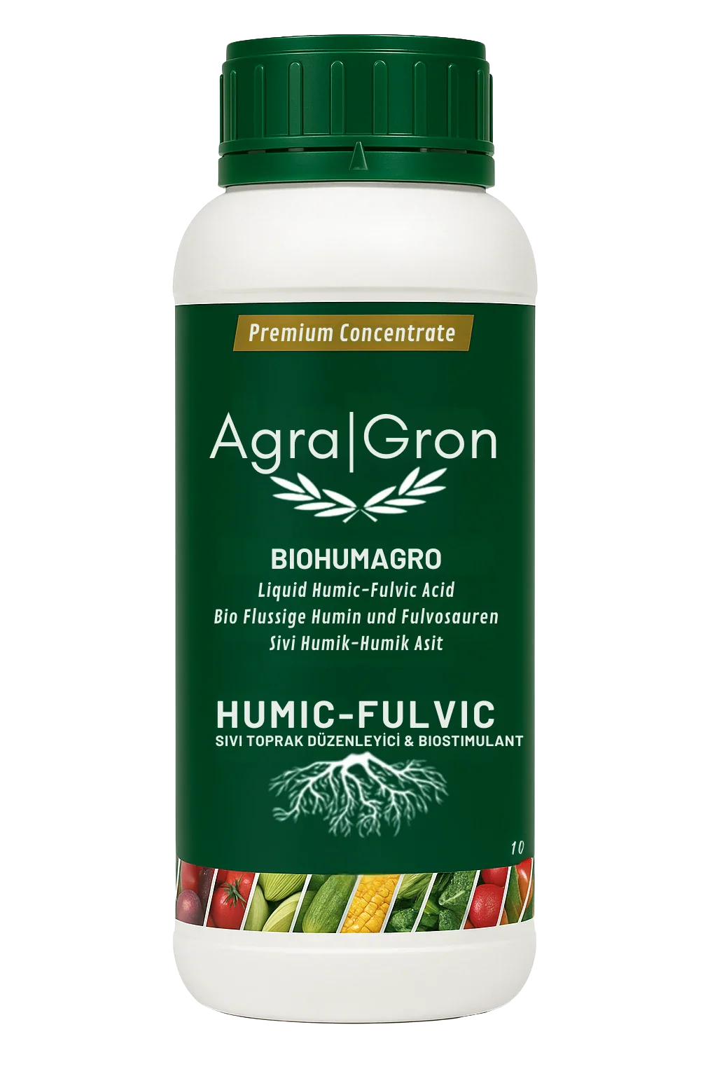 AgraGron BioHumagro 1 Litre Sıvı Hümik Fulvik Asit | Organik Toprak Düzenleyici ve Bitki Gelişim Destekleyici - ambalajlı gübre ürünü görseli
