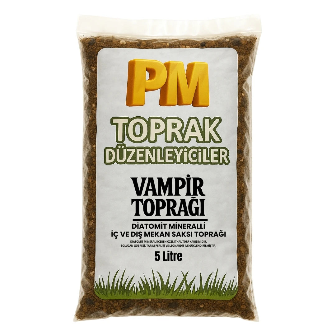 Vampir Saksı Toprağı – Diatomitli Haşere Önleyici Toprak 5 Litre