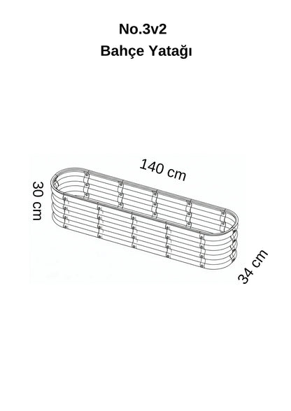 Bahçe yatağı çiçeklik No:3V2 bej – 140x35x30 cm, terasta çiçek ekili kullanım