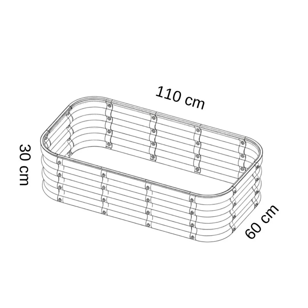 Modüler bahçe yatağı No:4 bej – 110x60x30 cm, bahçede sebze ekili kullanım