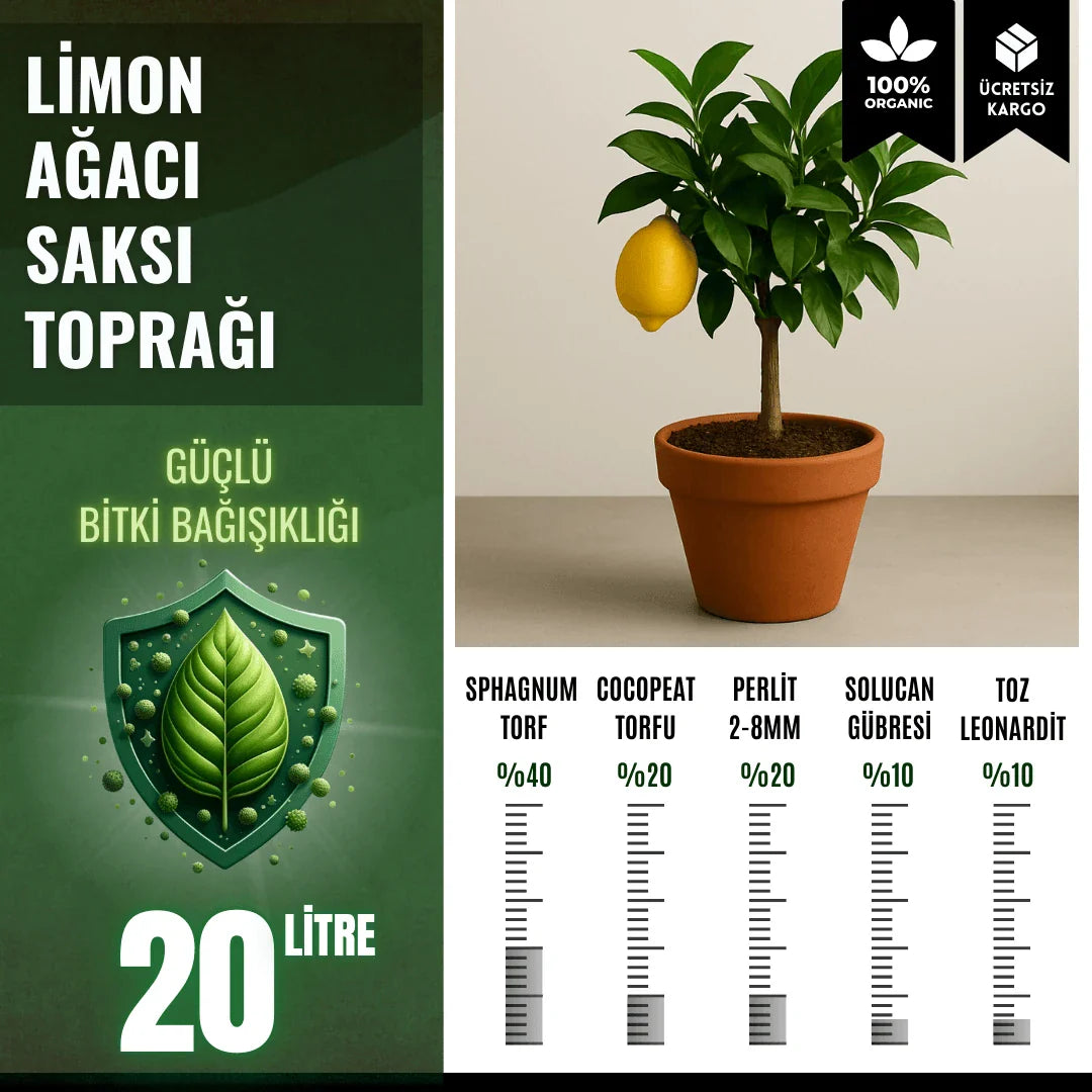 Limon Ağacı Saksı Toprağı – 20 Litre - paketli toprak karışımı görseli