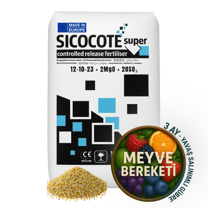 SICOCOTE Super CRF 12-10-23 + 2MgO + 20SO₃ | Kontrollü Salınımlı Granül Gübre | 25 KG | Made in EU