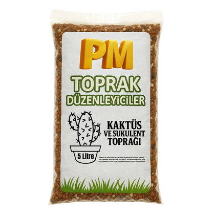 Kaktüs ve Sukulent Saksı Toprağı Karışımı 5 Litre - paketli toprak karışımı görseli 1