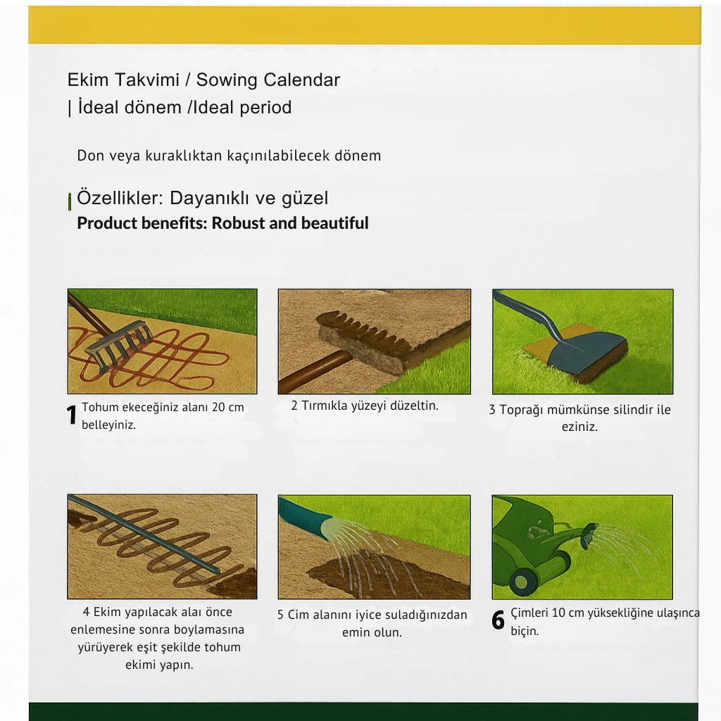 GENTA Prestige Güzel Görünüm Çimi | Rustic Lawn Çim Tohumu | 40 m²