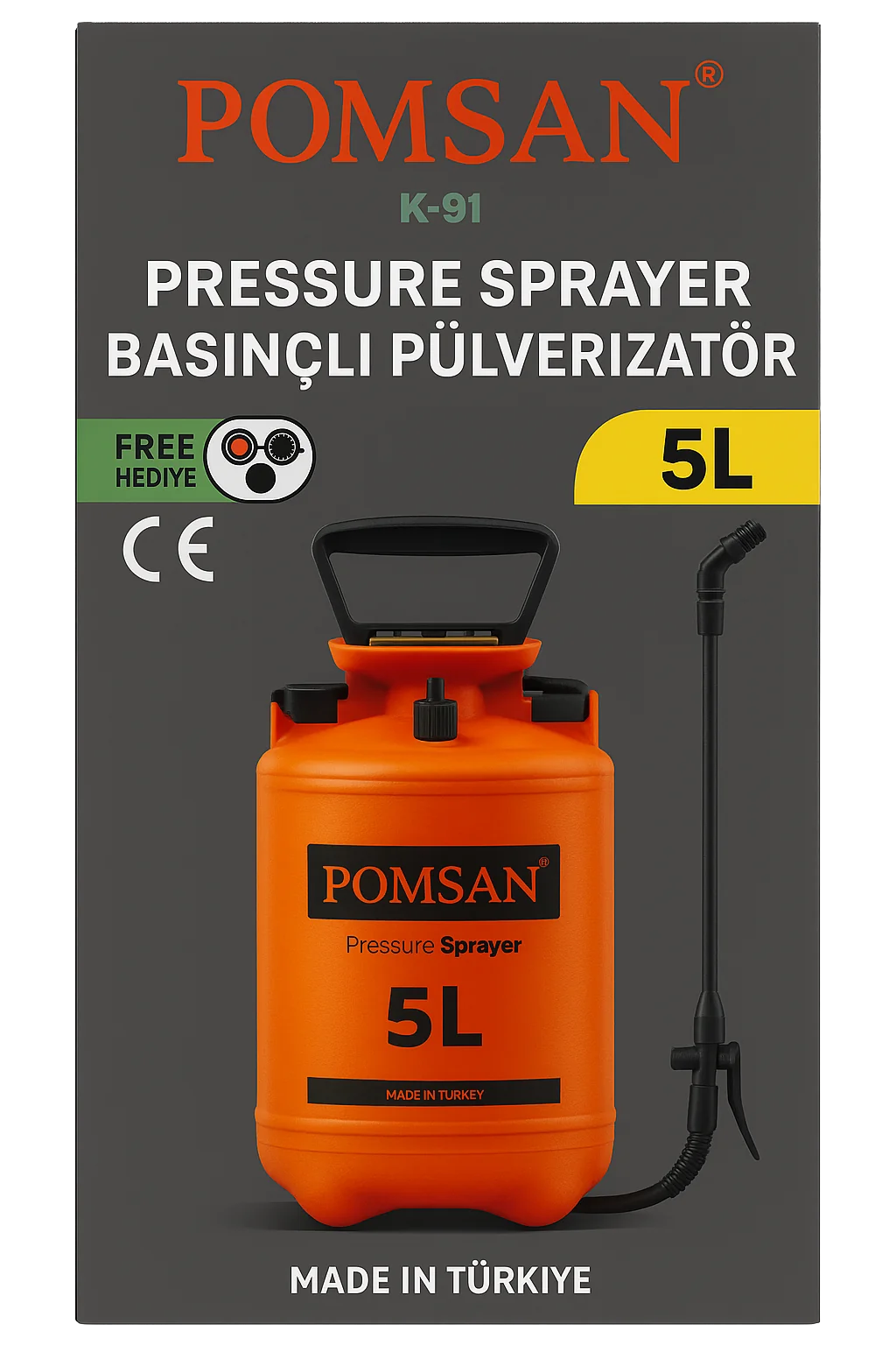 Pomsan K‑91 5 L Mekanik Basınçlı – Bahçe & Tarım Spreyi