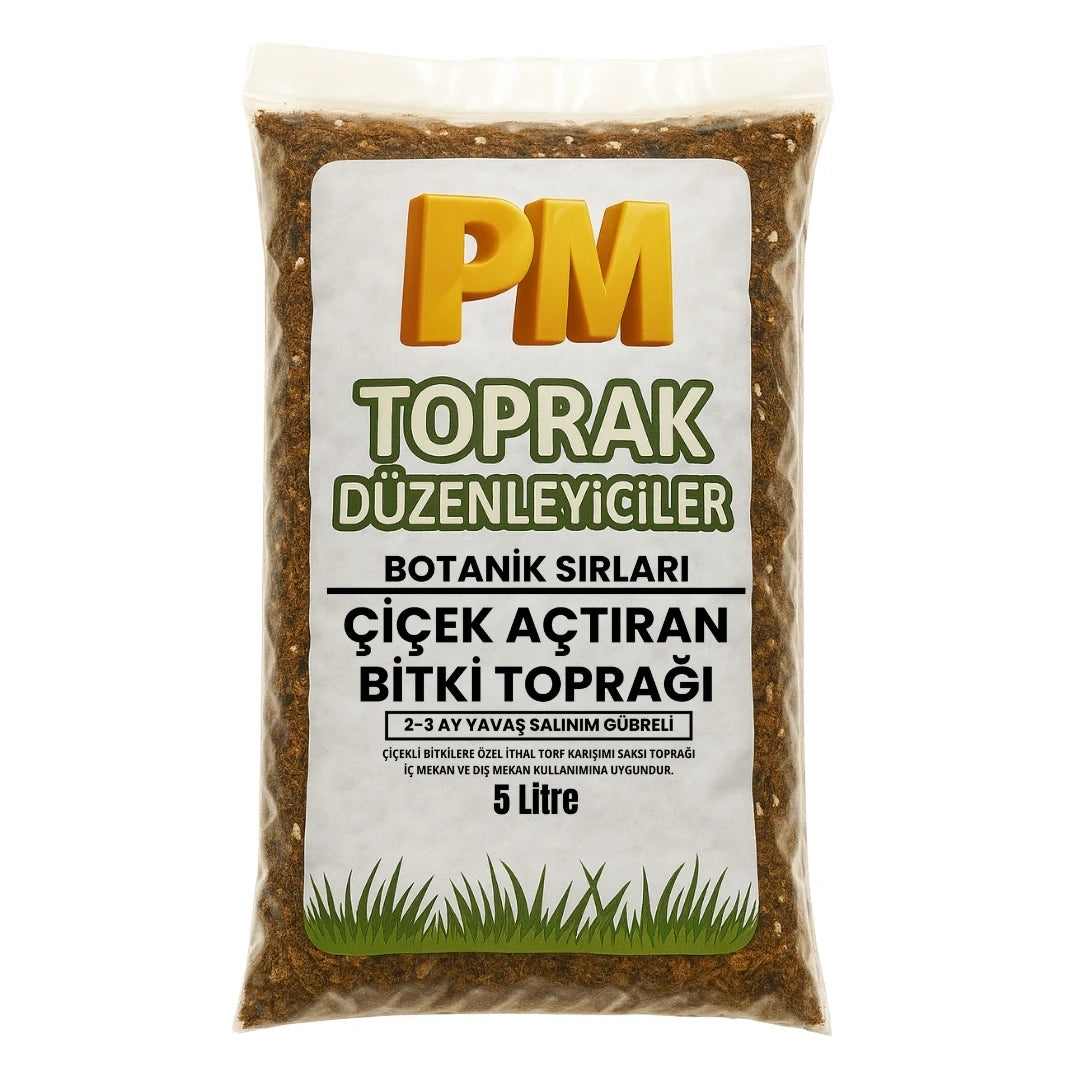 Çiçek Açtıran Bitki Toprağı (2-3 Ay Tam Besin) 5 Litre
