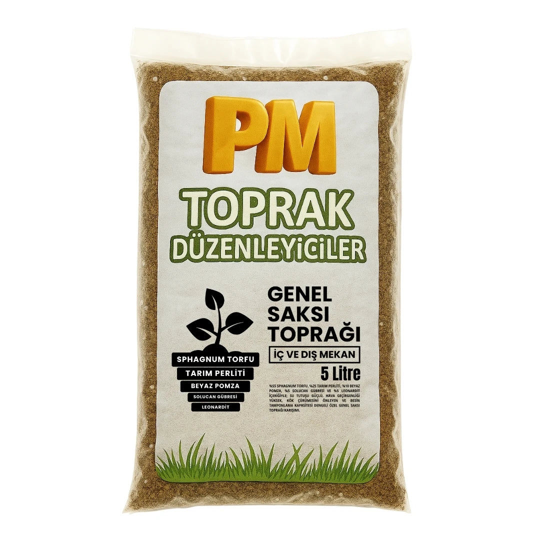 Genel Saksı Toprağı – İç ve Dış Mekan Bitkileri için Doğal Karışım 5 Litre