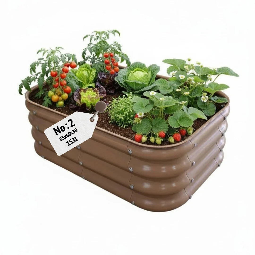 Modüler bahçe yatağı No:2 bej – 85x60x30 cm, bahçede sebze ekili kullanım