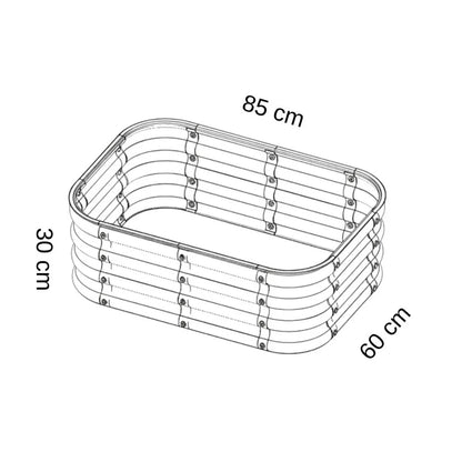 Modüler bahçe yatağı No:2 bej – 85x60x30 cm, bahçede sebze ekili kullanım