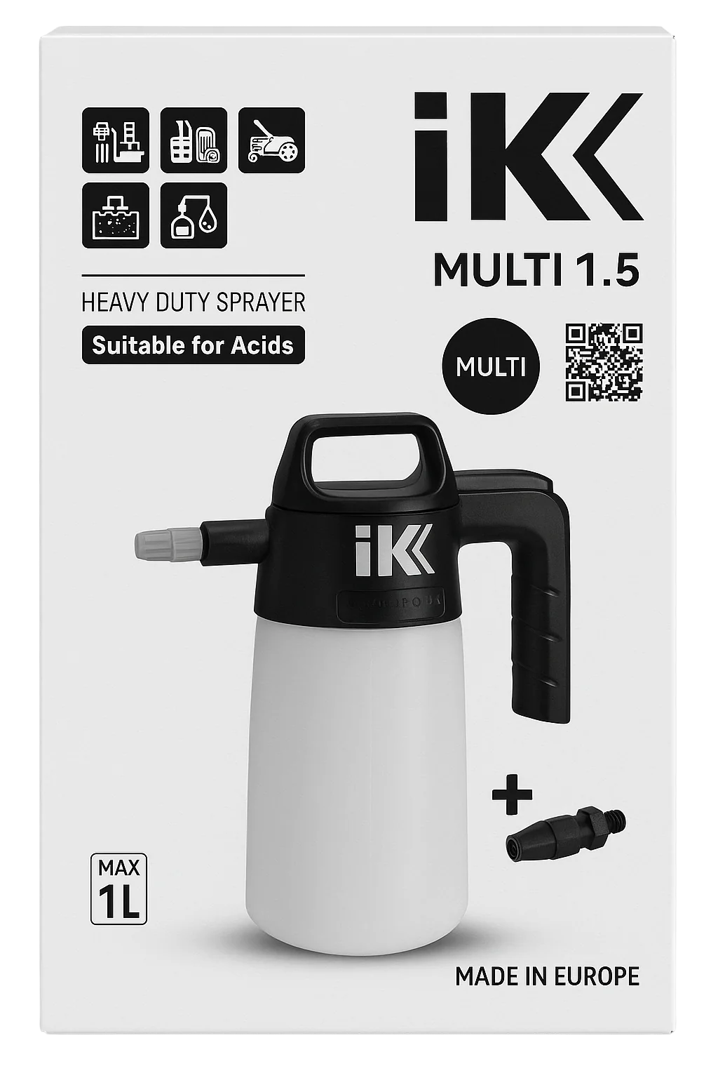 IK Multi 1.5 Asit Dayanıklı Basınçlı El Sprey Pompası – 1 Litre | Endüstriyel ve Bahçe Kullanımı İçin Uygun