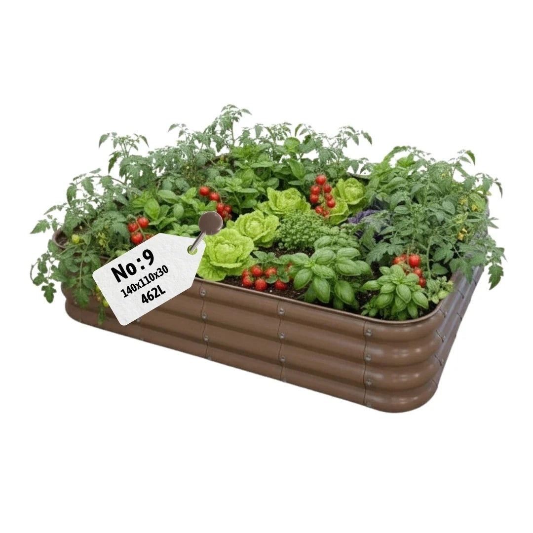 Modüler bahçe yatağı No:9 bej – 140x110x30 cm, bahçede sebze ekili kullanım