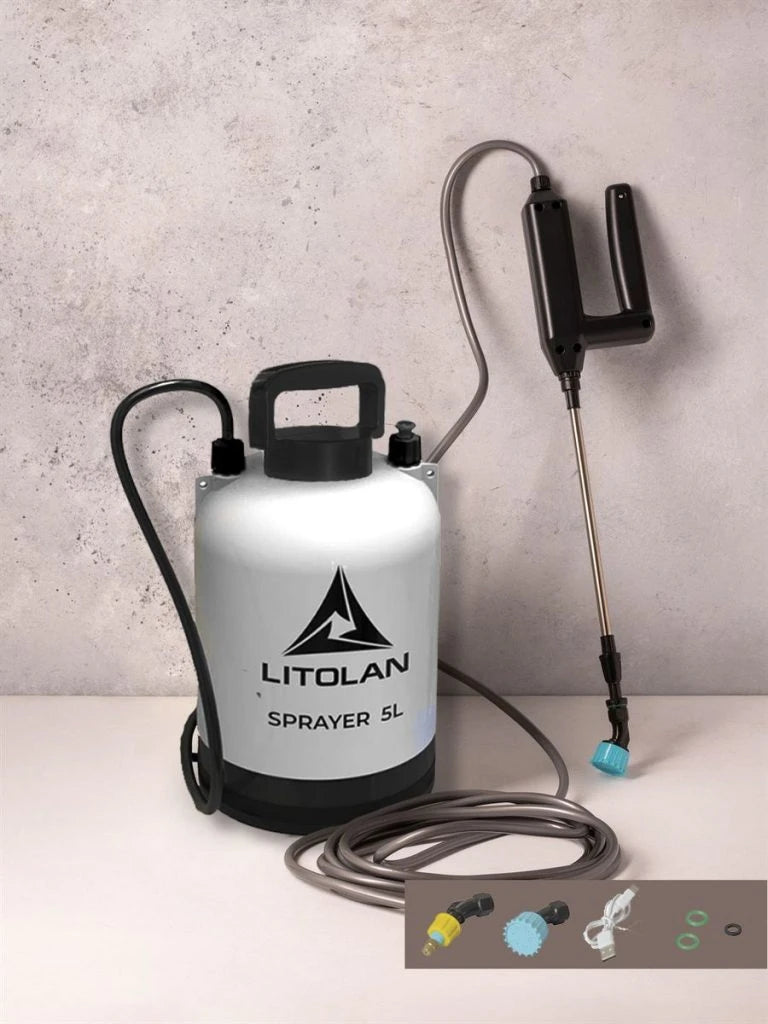Litolan 5L Şarjlı Elektrikli Püskürtücü – Bahçe & Zirai Pompası