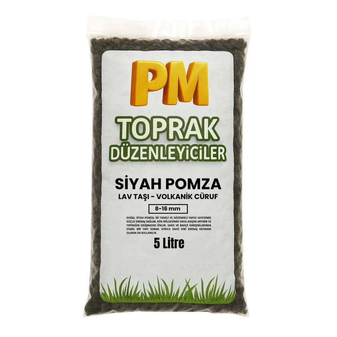 Siyah Pomza (Lav Taşı) 8-16mm 5 Litre