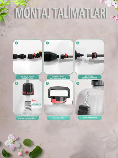 LITOLAN 8 L Elektrikli Pompa, Şarjlı Püskürtücü (3 Başlık)