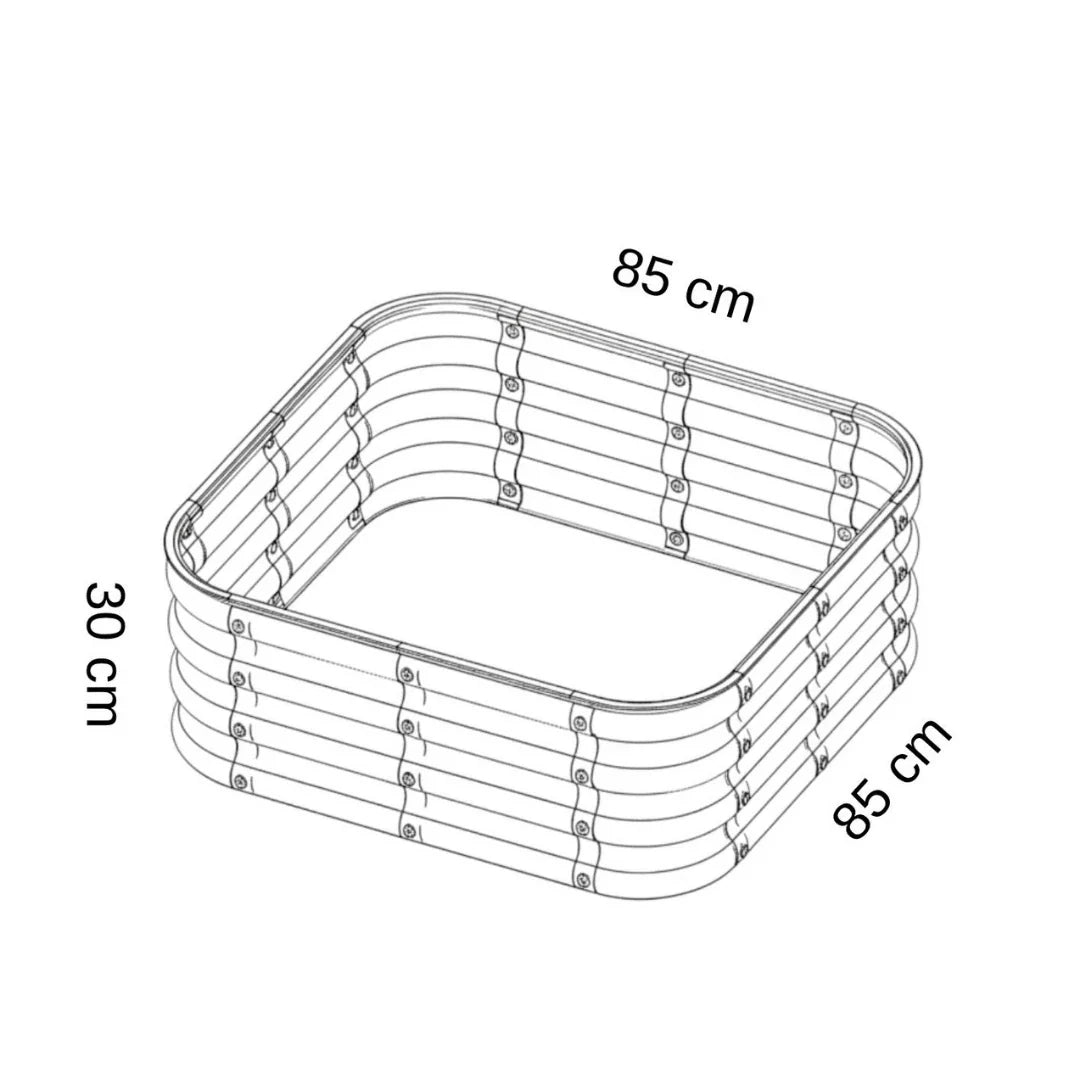 Modüler bahçe yatağı No:3 bej – 85x85x30 cm kare form, bahçede sebze ekili kullanım