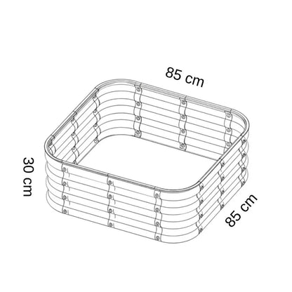 Modüler bahçe yatağı No:3 bej – 85x85x30 cm kare form, bahçede sebze ekili kullanım