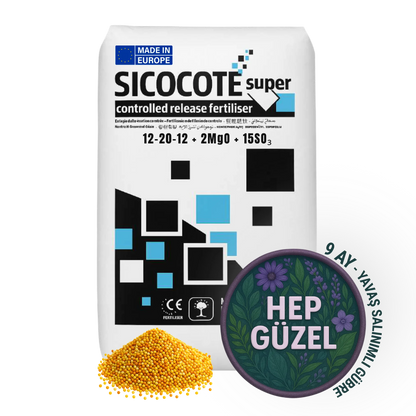 SICOCOTE Super Kontrollü Salınımlı Gübre (CRF) – NPK 12-20-12 + 2MgO + 15SO₃. | Made in EU | 25Kg