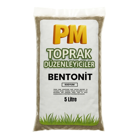Bentonit (Sodyum) Yüksek Su Tutma Kapasiteli Doğal Toprak Düzenleyici 5 Litre