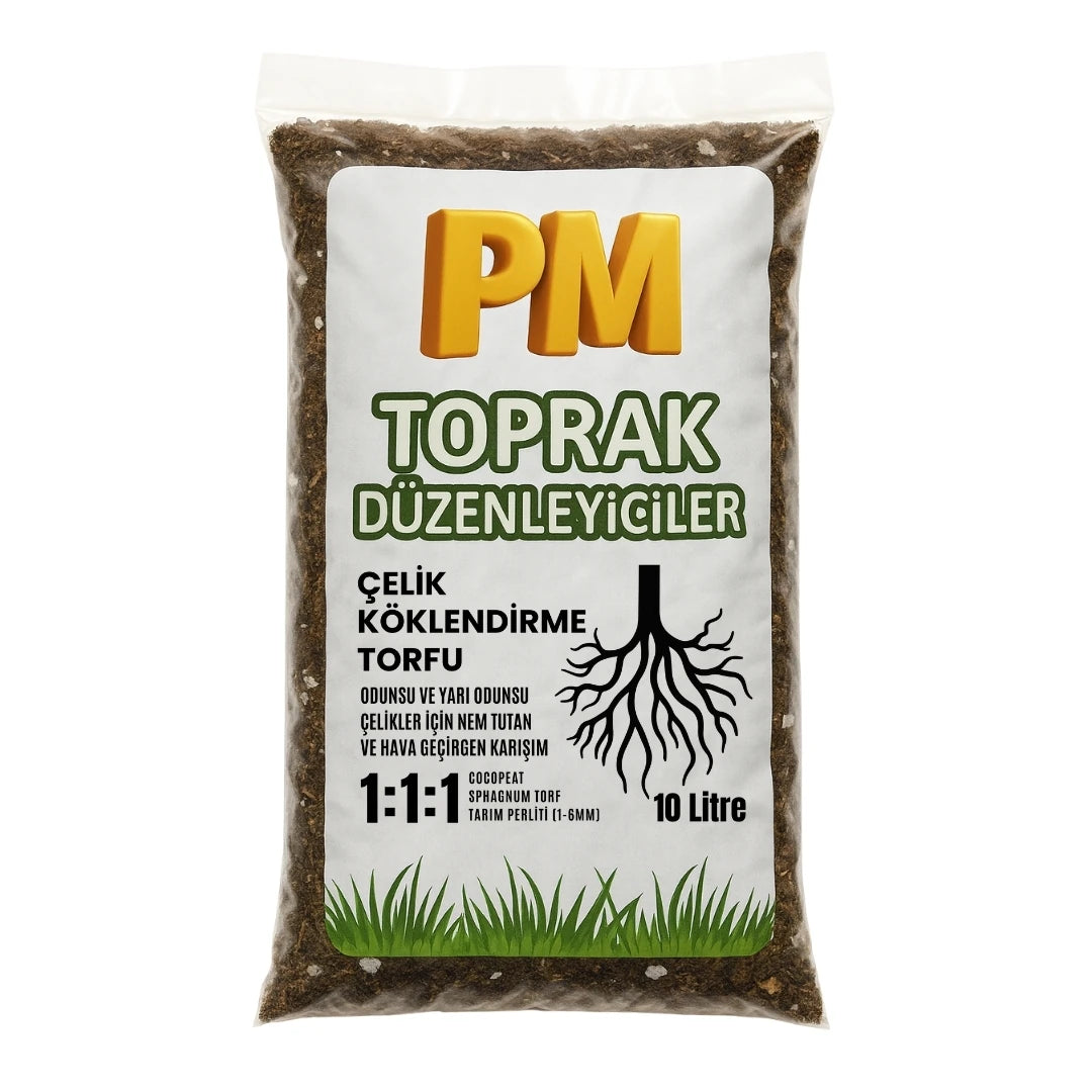 Çelik Köklendirme Torfu | Odunsu ve Yarı Odunsu Çelikler İçin | 10L - paketli toprak karışımı görseli 1