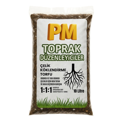 Çelik Köklendirme Torfu | Odunsu ve Yarı Odunsu Çelikler İçin | 10L - paketli toprak karışımı görseli 1